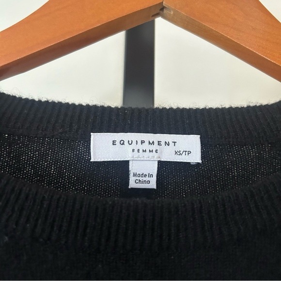 Equipment Femme 100% Cashmere Sloane Crew Neck Sweater Pullover Black $268 Sz XS - Picture 4 of 6